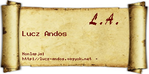 Lucz Andos névjegykártya